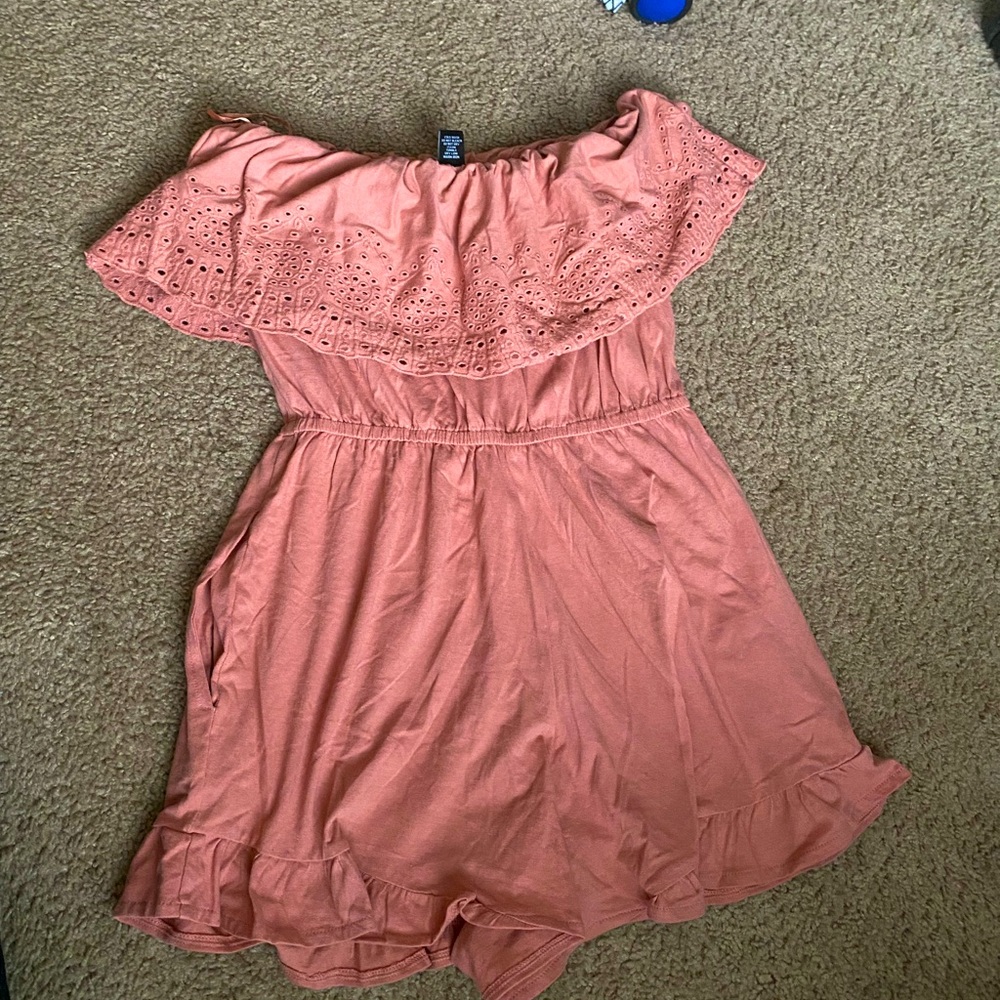 Rue21 pink strapless romper, size medium.